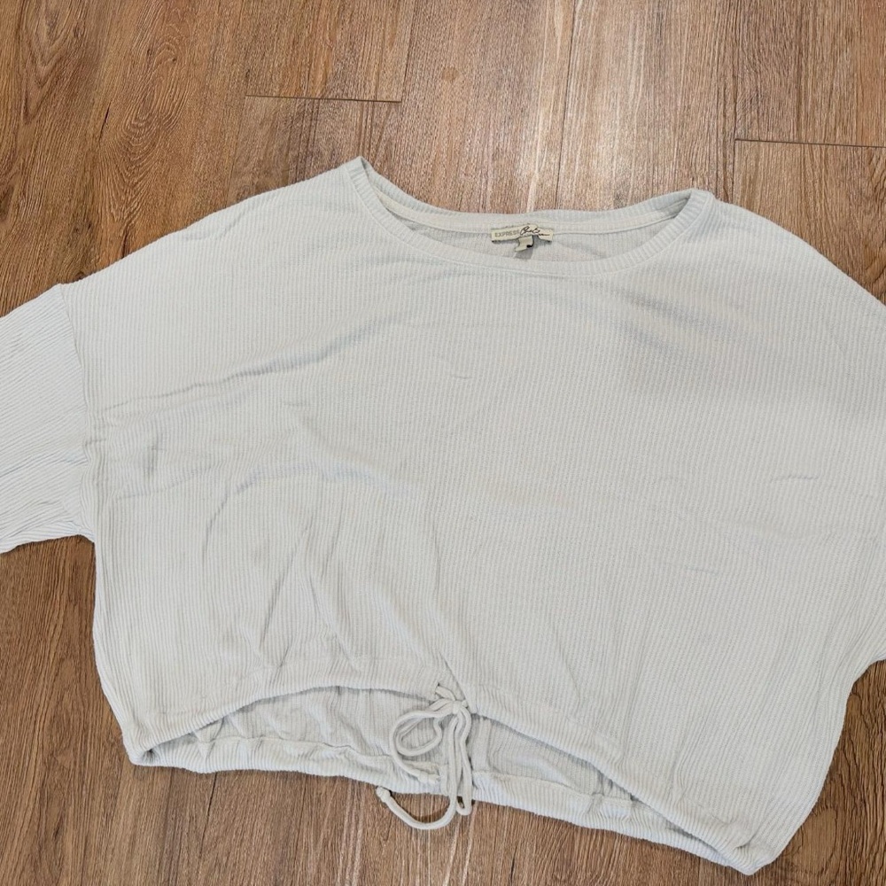Express Cream Dolman Sleeve Crop Top